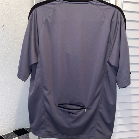 FOX RACING “SHIRT” Gray/Black Size Medium 1/4 Zip Back Pocket Short Sleeves EUC - Picture 3 of 5